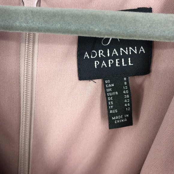 Adrianna Papell Pink Ruched Metallic Formal 8 - Picture 6 of 7